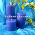 wholesale scented different size pillar candles of blue candle